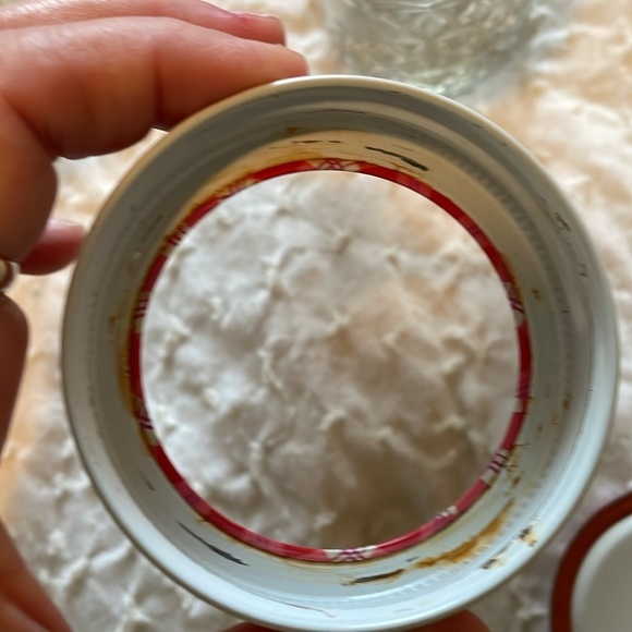 Ball quilted crystal canning jars with decorative pink plaid lids. - Picture 8 of 10